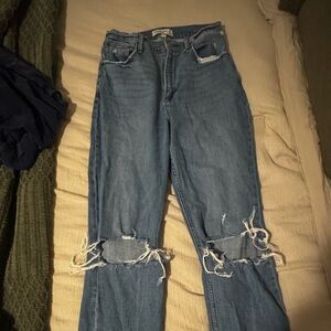 Women's Blue Distressed Jeans